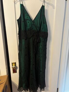 2000’s green and black semi-formal dress